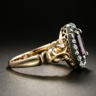 Victorian 1.50 Carat Purple Spinel and Diamond Cluster Ring