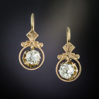 Victorian 1.68 Carat Diamond Earrings - 2