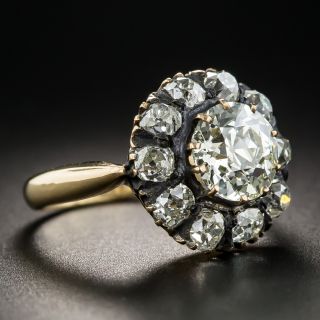 Victorian 1.85 Carat Diamond Cluster Ring - GIA