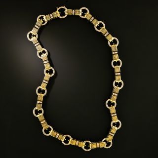 Victorian 14K Two-Tone Novelty Link Necklace - 2