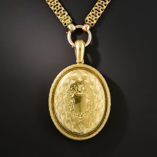 Victorian 15K Locket Necklace - 2