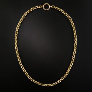 Victorian 15K Rosy-Yellow Gold Cable Chain Necklace