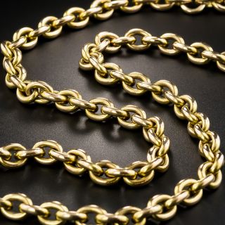 Victorian 15K Rosy-Yellow Gold Cable Chain Necklace - 2