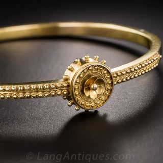 Victorian 15K Yellow Gold Bangle Bracelet