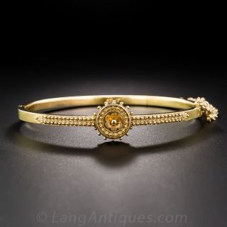 Victorian 15K Yellow Gold Bangle Bracelet