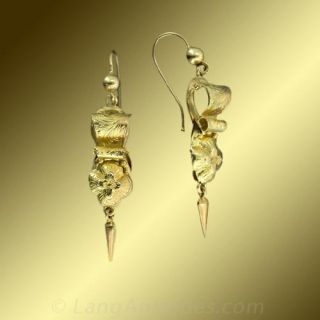Victorian 18 Karat Yellow Gold Earrings