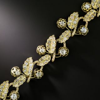 Victorian 18K Diamond Leaf Bracelet - 3
