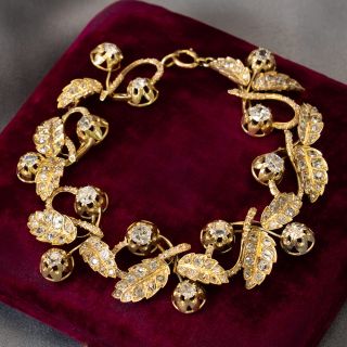 Victorian 18K Diamond Leaf Bracelet
