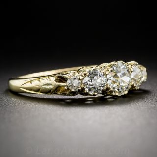 Victorian 18K English Five Stone Diamond Ring