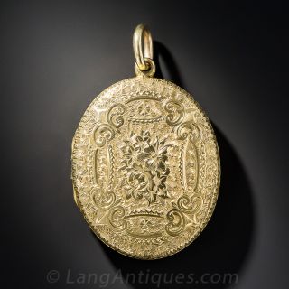Victorian 18K Floral Locket 