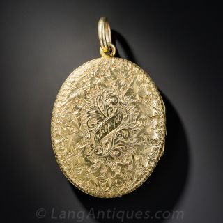 Victorian 18K Floral Locket 