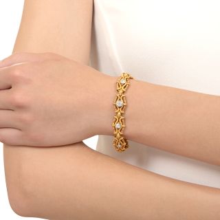 Victorian 18K Gold and Diamond Bracelet, English