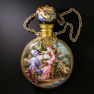 Victorian 18K Limoges Enamel Perfume Bottle - 3