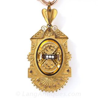 Victorian 18K  Necklace and Locket 