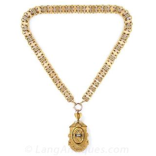 Victorian 18K  Necklace and Locket 