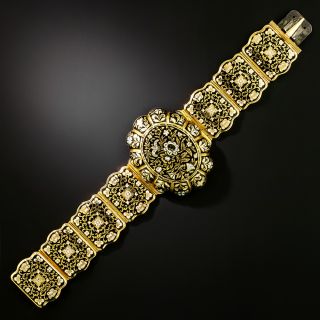 Victorian 18K Swiss Enamel Locket Bracelet - 2