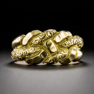 Victorian 18K Textured Love Knot Ring, Circa 1901  - 2