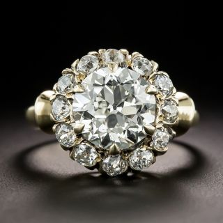 Victorian 3.11 Carat Center Diamond Cluster Ring - GIA K VS2 - 4