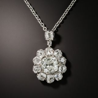 Victorian Diamond Pendant 3.39 Carats Total Weight - 1