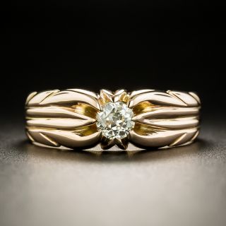 Victorian .30 Carat Diamond Rose Gold Solitaire Engagement Ring - 3