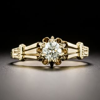 Victorian .35 Carat Diamond Solitaire Engagement Ring - 2