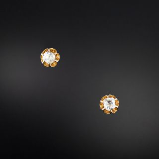 Victorian .35 Carat Total Weight Diamond Stud Earrings - 3