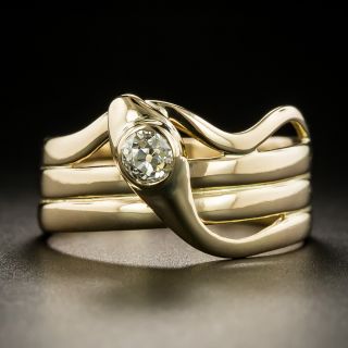 Victorian .38 Carat Diamond Snake Ring - 3