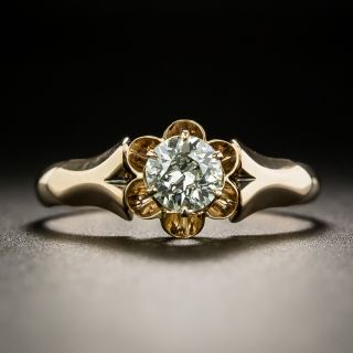 Victorian .38 Carat Diamond Solitaire Engagement Ring - 2