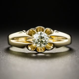 Victorian .38 Carat Diamond Solitaire Engagement Ring - 1
