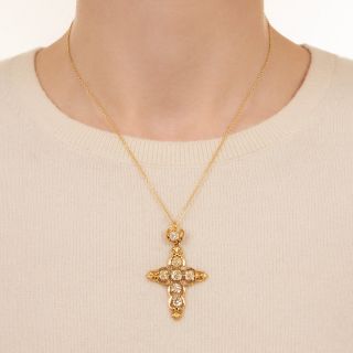 Victorian 4.35 Carat Total Diamond Cross