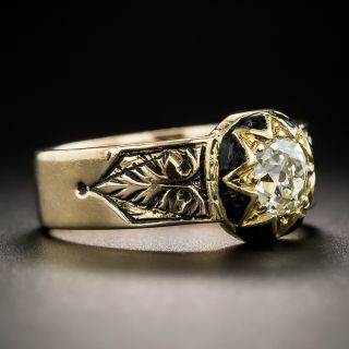 Victorian .55 Carat Diamond Enamel Ring