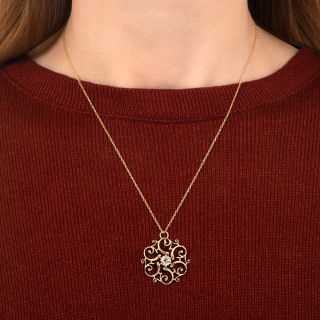 Victorian .75 Carat Diamond Scroll Necklace