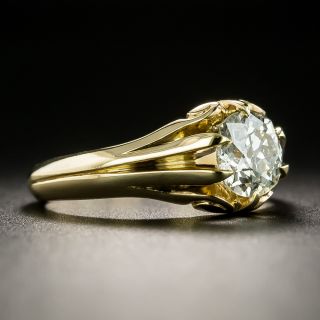 Victorian .78 Carat Old Mine Cut Diamond Solitaire Ring