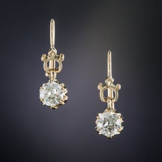 Victorian .80 Carat Diamond Earrings