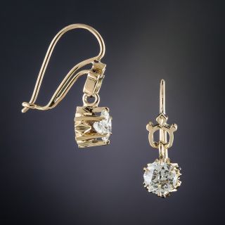 Victorian .80 Carat Diamond Earrings
