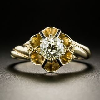Victorian .81 Carat Diamond Solitaire Engagement Ring - 3