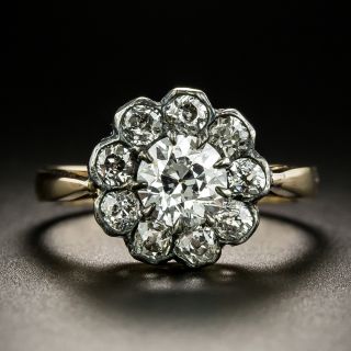 Victorian .87 Carat Diamond Halo Ring - GIA E VS1 - 3