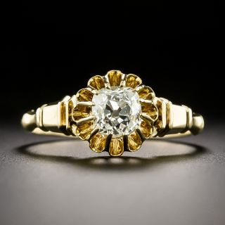 Victorian .87 Carat Old Mine-Cut Diamond Solitaire Ring - 4
