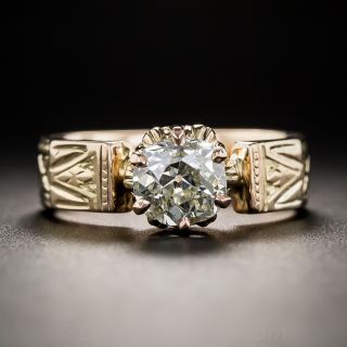Victorian .95 Carat Diamond Solitaire Engagement Ring