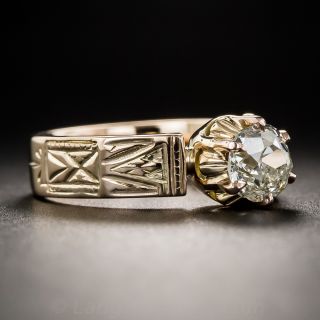 Victorian .95 Carat Diamond Solitaire Engagement Ring
