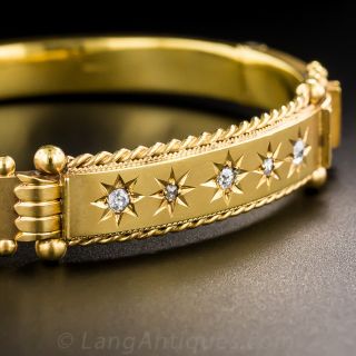 Victorian 9K Diamond Bangle - 2