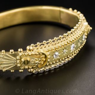 Victorian 9K Diamond Bangle