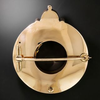 Victorian 9K Gold Scottish Agate Buckle Brooch