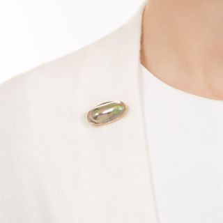 Victorian Abalone Blister Pearl Brooch