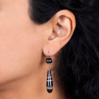Victorian Agate Drop Earrings