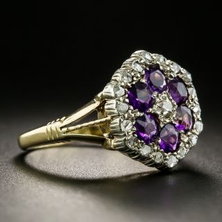 Victorian Amethyst and Diamond Cluster Ring