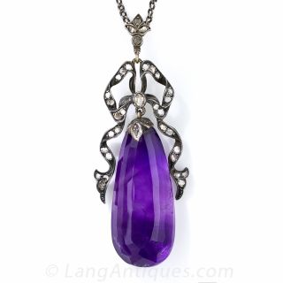 Victorian Amethyst and Diamond Necklace