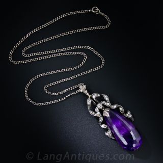 Victorian Amethyst and Diamond Necklace