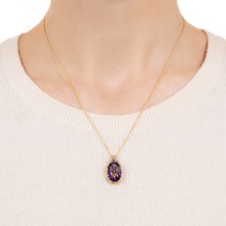 Victorian Amethyst and Diamond Pendant