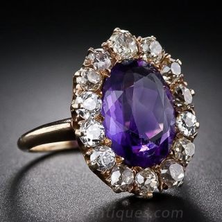 Victorian Amethyst and Diamond Ring